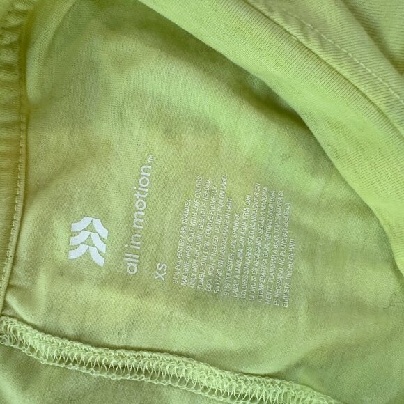 ALL IN MOTION Cropped Bright Yellow Glitter Crop Top Shirt Size XS - Picture 7 of 7